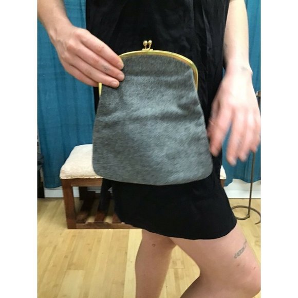 1940s Neusteters Gray Wool Evening Bag Clutch Purse - Picture 1 of 4